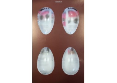 STAMPO PROFESSIONALE PER UOVA DI CIOCCOLATO DA 70 GR IN POLICARBONATO CON 4 CAVITA' 88x56 mm DECORA