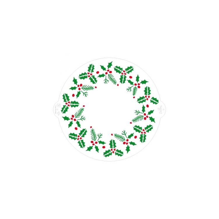 STENCIL ROTONDO GHIRLANDA NATALIZIA (Natale) - Dim.25 cm - 1 pezzo - DECORA