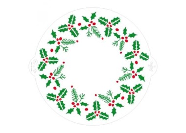 STENCIL ROTONDO GHIRLANDA NATALIZIA (Natale) - Dim.25 cm - 1 pezzo - DECORA