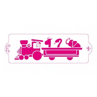 STENCIL TRENINO - Dim. 10 cm x 30 cm - 1 pezzo - DECORA