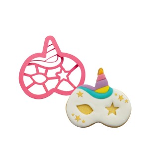TAGLIAPASTA MASCHERA UNICORNO IN PLASTICA CARNEVALE 9 cm x 9 cm x 2,2 cm H  - DECORA