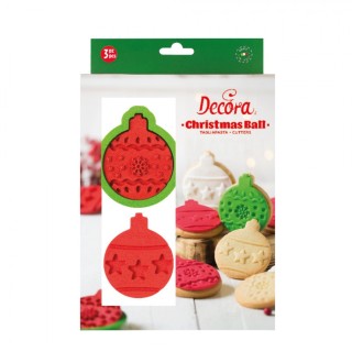 TAGLIAPASTA PALLINE DI NATALE IN PLASTICA CON DECORO A RILIEVO DECORA