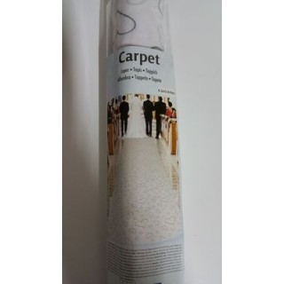Tappeto Nuziale Bianco a Cuori - Passatoia per Chiesa Cerimonia Matrimonio - Tessuto - larghezza 60 cm x lunghezza 4,5 mtr - 1 