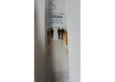 Tappeto Nuziale Bianco a Cuori - Passatoia per Chiesa Cerimonia Matrimonio - Tessuto - larghezza 60 cm x lunghezza 4,5 mtr - 1 