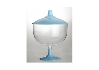 TAPPO Celeste  (SOLO TAPPO ) per  alzatina   contenitore  in plastica a coppa  (porta dolci o salati) 16 cm di diametro  Pz 1
