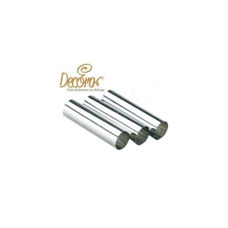 8 STAMPI PER CANNOLI NORMALI Diametro 2 cm x lunghezza 12 cm DECORA