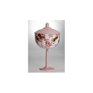 TAPPO Rosa (SOLO TAPPO ) per  alzatina   contenitore  in plastica a coppa  (porta dolci o salati) 16 cm di diametro  Pz 1