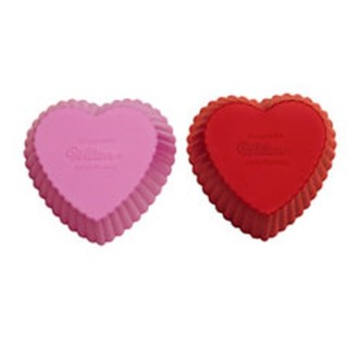 Tazze da cottura in silicone a forma di cuore PZ 12 (6 rossi e 6 rosa )WILTON
