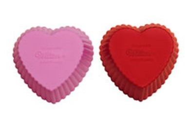 Tazze da cottura in silicone a forma di cuore PZ 12 (6 rossi e 6 rosa )WILTON