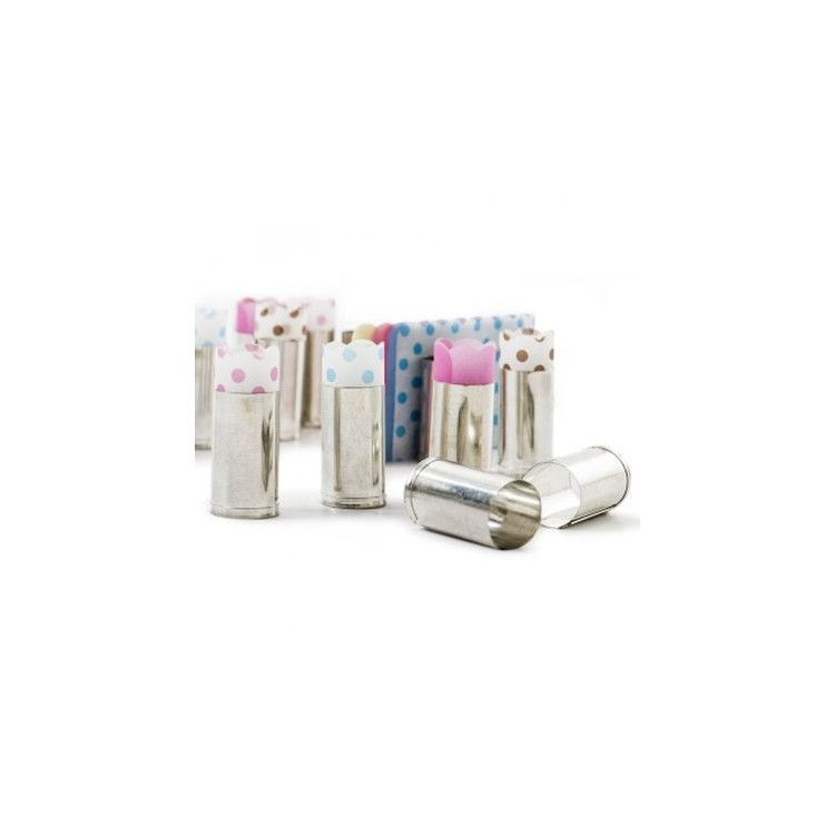 8 STAMPI PER DOLCE CARTUCCE NAPOLETANE + 50 CARTINE BIANCHE  IN CARTA DA FORNO Diametro 2,4 cm x lunghezza 4,5 cm DECORA