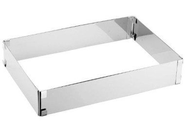 TEGLIA CORNICE RETTANGOLARE PER TORTE stensibile da min 24 x 20 a max 38 x 46 cm H 6cm  PZ.1
