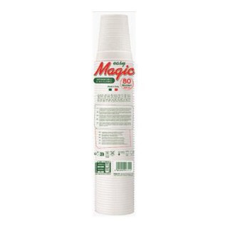 80  BICCHIERI INFRANGIBILI RICICLABILI  IN PLASTICA  200 ml BIANCHI  DOPLA