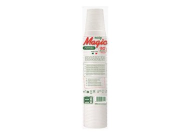 80  BICCHIERI INFRANGIBILI RICICLABILI  IN PLASTICA  200 ml BIANCHI  DOPLA