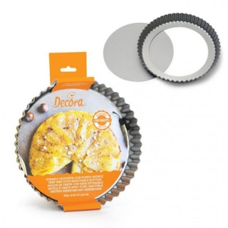 Teglia per crostata con fondo mobile Diametro 20 Cm h 3,5 cm  pz 1 DECORA