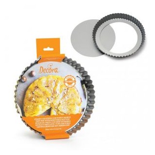 Teglia per crostata con fondo mobile Diametro 28 Cm h 3,5 cm  pz 1 DECORA