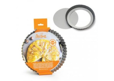 Teglia per crostata con fondo mobile Diametro 28 Cm h 3,5 cm  pz 1 DECORA