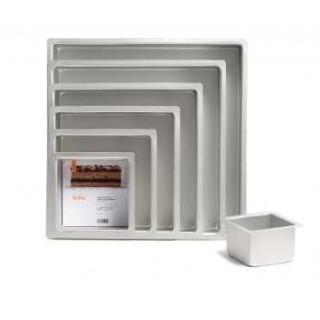 Teglia Professionale in Alluminio Anodizzato Quadrata cm 40x40x10 h Decora