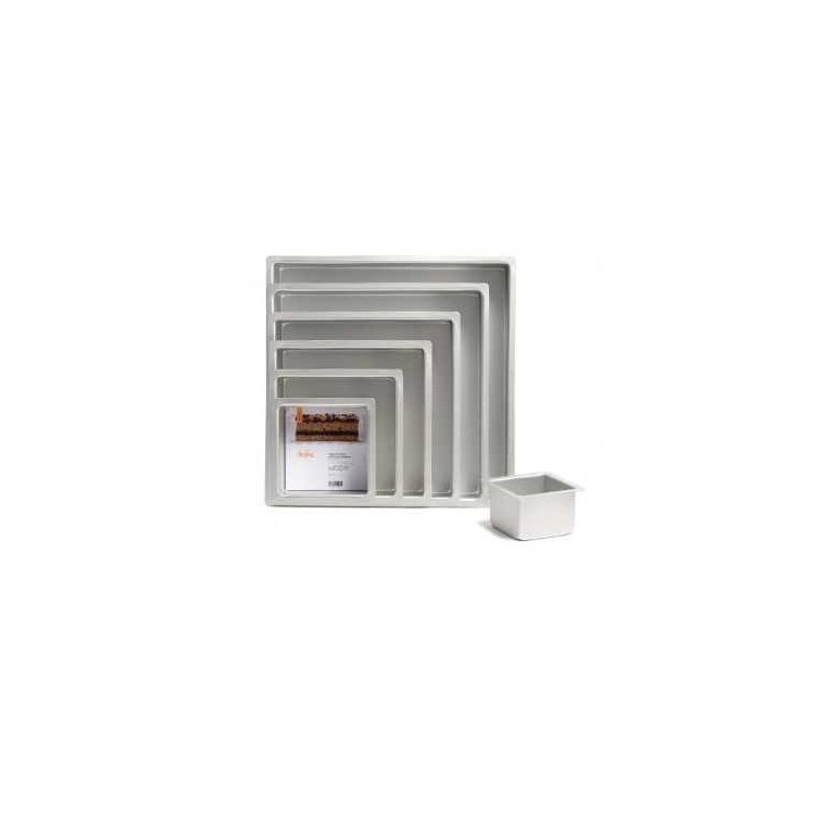 Teglia Professionale in Alluminio Anodizzato Quadrata cm 40x40x10 h Decora