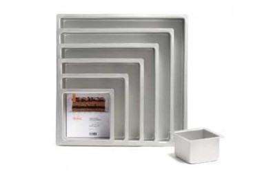 Teglia Professionale in Alluminio Anodizzato Quadrata cm 40x40x10 h Decora