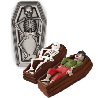 TEGLIA SCHELETRO NEL COFANETTO 3D HALLOWEEN   WILTON
