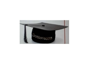 Tocco cappello LAUREA con scritta in oro (DOTTORESSA) - 1 pezzo -