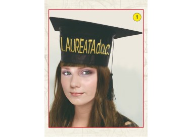 Tocco cappello LAUREA con scritta in oro (LAUREATA D.O.C.) - 1 pezzo -