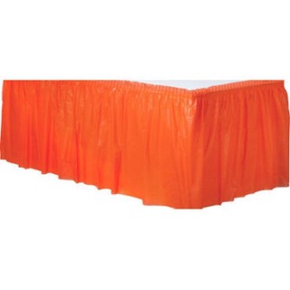 Tovaglia / Gonnellina Copritavolo a Balze per Buffet in Plastica Arancione - 73 cm x 426 cm - 1 pezzo - Unique