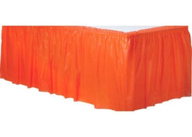 Tovaglia / Gonnellina Copritavolo a Balze per Buffet in Plastica Arancione - 73 cm x 426 cm - 1 pezzo - Unique