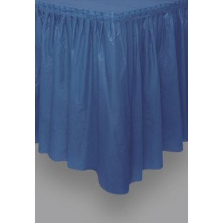 Tovaglia / Gonnellina Copritavolo a Balze per Buffet in Plastica Blu Scuro - 73 cm x 426 cm - 1 pezzo  BIG PARTY