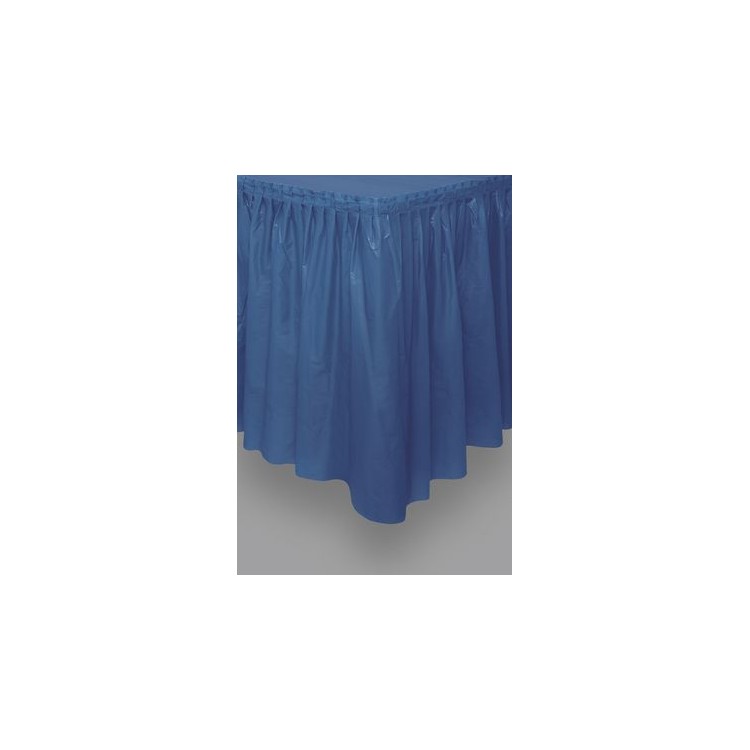 Tovaglia / Gonnellina Copritavolo a Balze per Buffet in Plastica Blu Scuro - 73 cm x 426 cm - 1 pezzo  BIG PARTY
