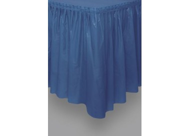 Tovaglia / Gonnellina Copritavolo a Balze per Buffet in Plastica Blu Scuro - 73 cm x 426 cm - 1 pezzo  BIG PARTY