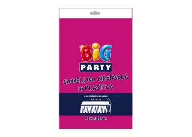 Tovaglia / Gonnellina Copritavolo a Balze per Buffet in Plastica Fucsia New - 73 cm x 426 cm - 1 pezzo - BIG PARTY
