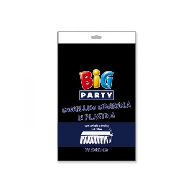 Tovaglia / Gonnellina Copritavolo a Balze per Buffet in Plastica Nera New - 73 cm x 426 cm - 1 pezzo - BIG PARTY