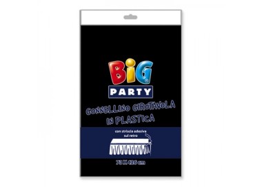 Tovaglia / Gonnellina Copritavolo a Balze per Buffet in Plastica Nera New - 73 cm x 426 cm - 1 pezzo - BIG PARTY