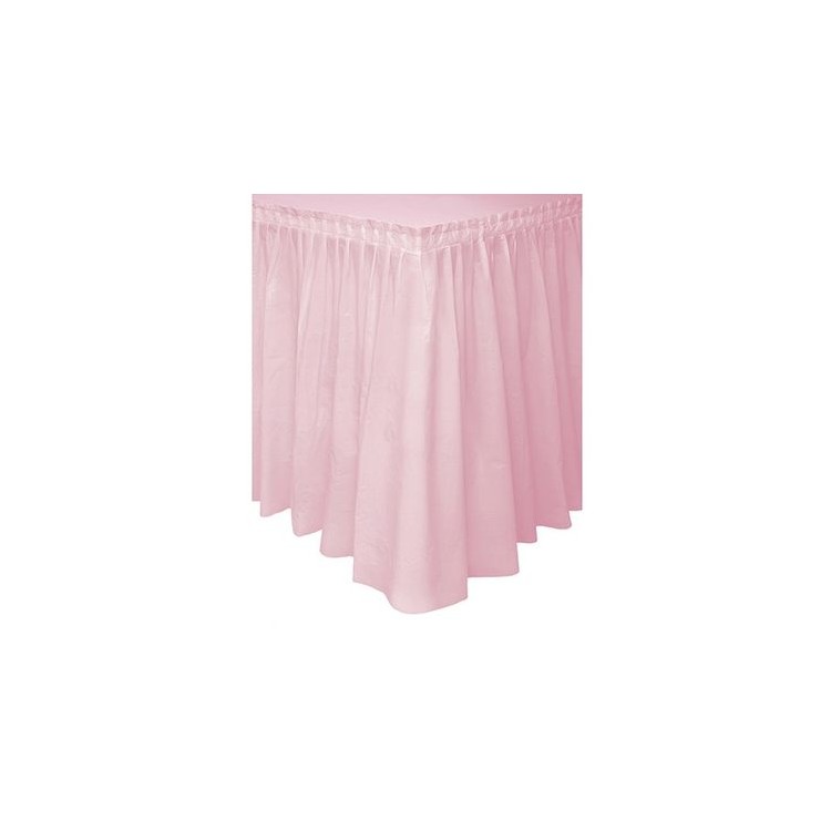Tovaglia / Gonnellina Copritavolo a Balze per Buffet in Plastica Rosa - 73 cm x 426 cm - 1 pezzo - BIG PARTY