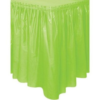 Tovaglia / Gonnellina Copritavolo a Balze per Buffet in Plastica Verde Lime - 73 cm x 426 cm - 1 pezzo - Unique