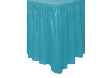 Tovaglia / Gonnellina Copritavolo a Balze per Buffet in Plastica Verde Tiffany - 73 cm x 426 cm - 1 pezzo - Unique