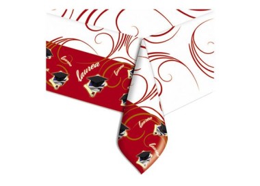 Tovaglia in plastica LAUREA congratulazioni (Nuovo) - 140 cm x 270 cm - 1 pezzo