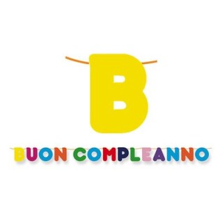 Festone Maxi  Buon Compleanno multicolore - L 6 metri x 24 cm H - 1 pz