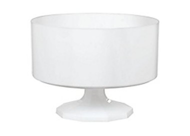 Alzatina contenitore  in plastica Bianca  circolare (porta dolci o salati) 19 cm x 13 cm H Amscan Pz 1