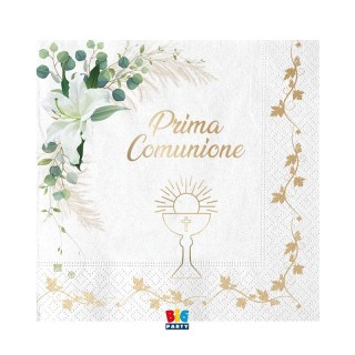 TOVAGLIOLI  COMUNIONE BIANCHI   - Mis.  33 x 33 cm - Confez. 20 pezzi