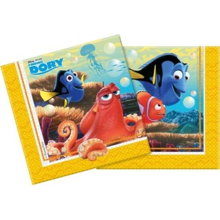 Tovaglioli Alla Ricerca di Dory (Nemo) Disney - Confezione da 20 tovaglioli - 33 cm x 33 cm - 2 veli - Nuovo