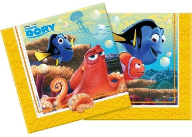 Tovaglioli Alla Ricerca di Dory (Nemo) Disney - Confezione da 20 tovaglioli - 33 cm x 33 cm - 2 veli - Nuovo