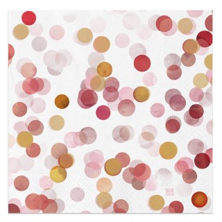 Tovaglioli carta coriandoli Rosa e oro 33 x 33 cm 20 pz Big party