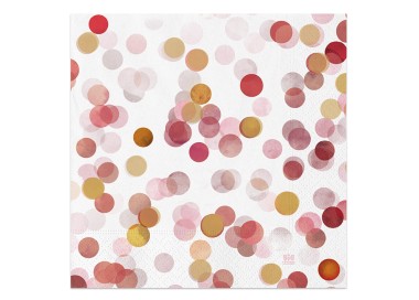 Tovaglioli carta coriandoli Rosa e oro 33 x 33 cm 20 pz Big party
