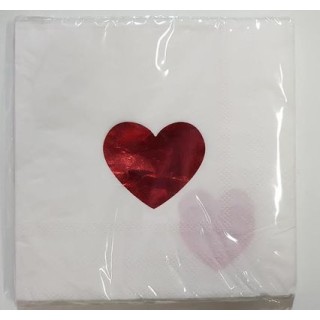 Tovaglioli da cocktail  Love - 16 pezzi - 12 cm x 12  cm -  da 2 veli