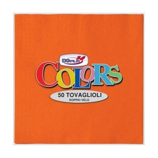 Tovaglioli in carta monouso  colore arancione doppio velo  33x33 pz.50