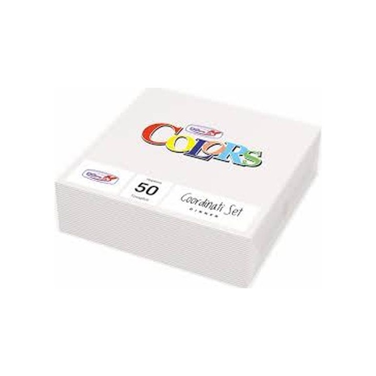 Tovaglioli in carta monouso  colore Bianco doppio velo  33x33 pz.50