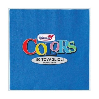 Tovaglioli in carta monouso  colore blu doppio velo  33x33 pz.50