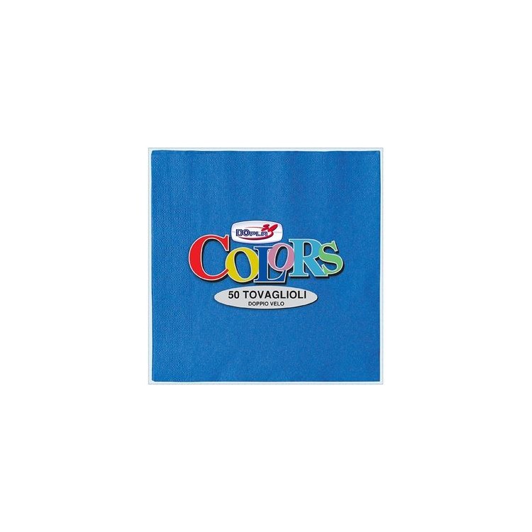 Tovaglioli in carta monouso  colore blu doppio velo  33x33 pz.50